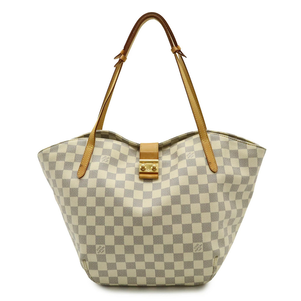 LOUIS VUITTON Damier Azur White Salina Tote Bag Shoulder